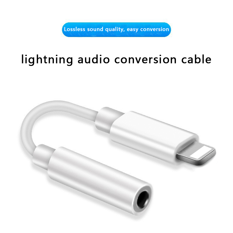 2pcs Earphone Converter Music Adaptor Cable for iPhone 6 7 8 Plus X XR XS 11 12 Pro/Max Lightning to 3.5mm Jack AUX Audio Adapte
