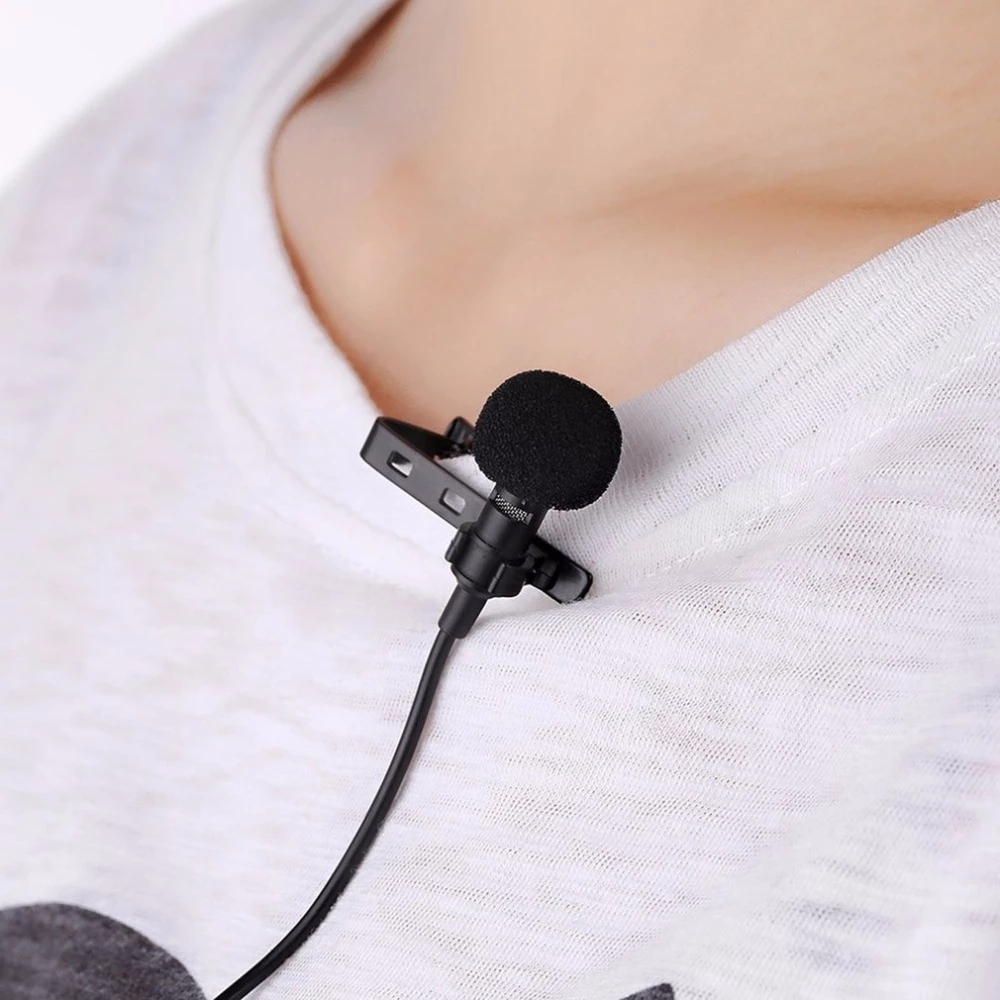 Portable Mini Lavalier Mic 3.5mm Jack Tie Clip Microphones Smart Phone Recording PC Clip-on Lapel For Speaking Singing Speech