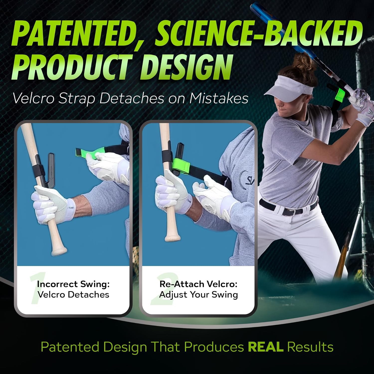 SWINGRAIL Baseball/Softball Hitting Trainer – Swing Trainer Aid for Batting & Hitting Practice – Baseball Training Equipment to Improve Bat Speed, Swi