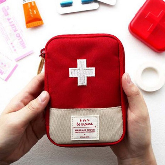 Tas Penyimpanan Portabel Tas Obat Darurat Pertolongan Pertama Organizer Pil Bertahan Hidup Luar Ruangan Paket Kit Darurat Akseso