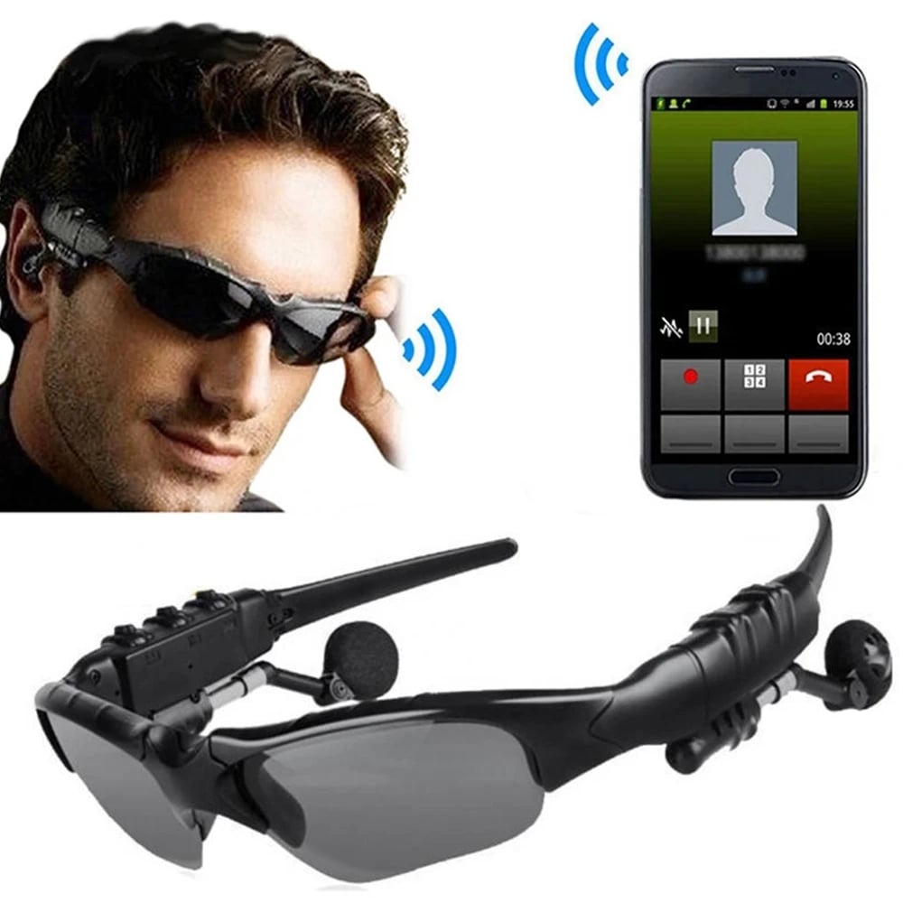 Stereo Earphones Wireless Headset with Mic Polarized Glasses Sunglasses for Driving Cycling Sports Noise Reduction Headphones