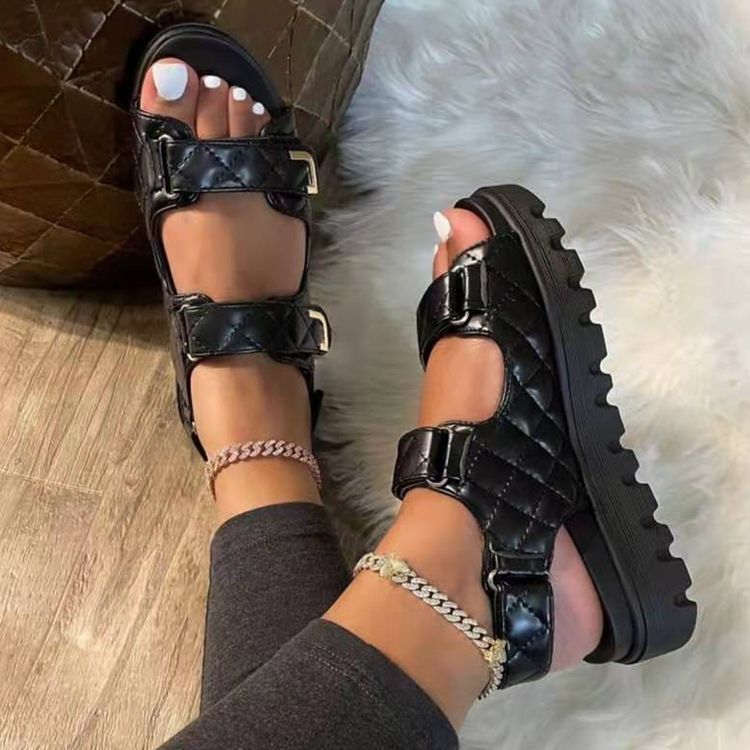 European and American new style Velcro sandals female plus size beach sandals