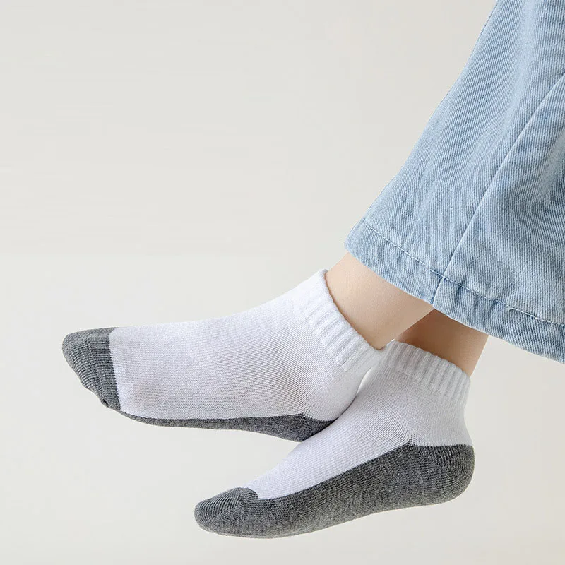 5 PairsNew Summer Children Socks Cotton Fashion Black White Gray For 1-12 Years Kids Teen Student Baby Girl Boy Socks