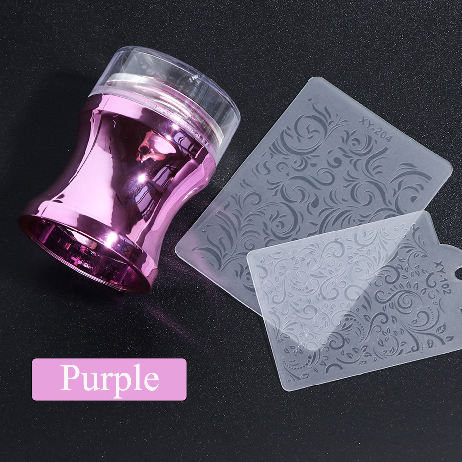 Clear Silicone Nail Stamper Scraper Set Jelly Nail Art Stamp Polish Print Transfer For Stamping Plate Template Tools TR1033
