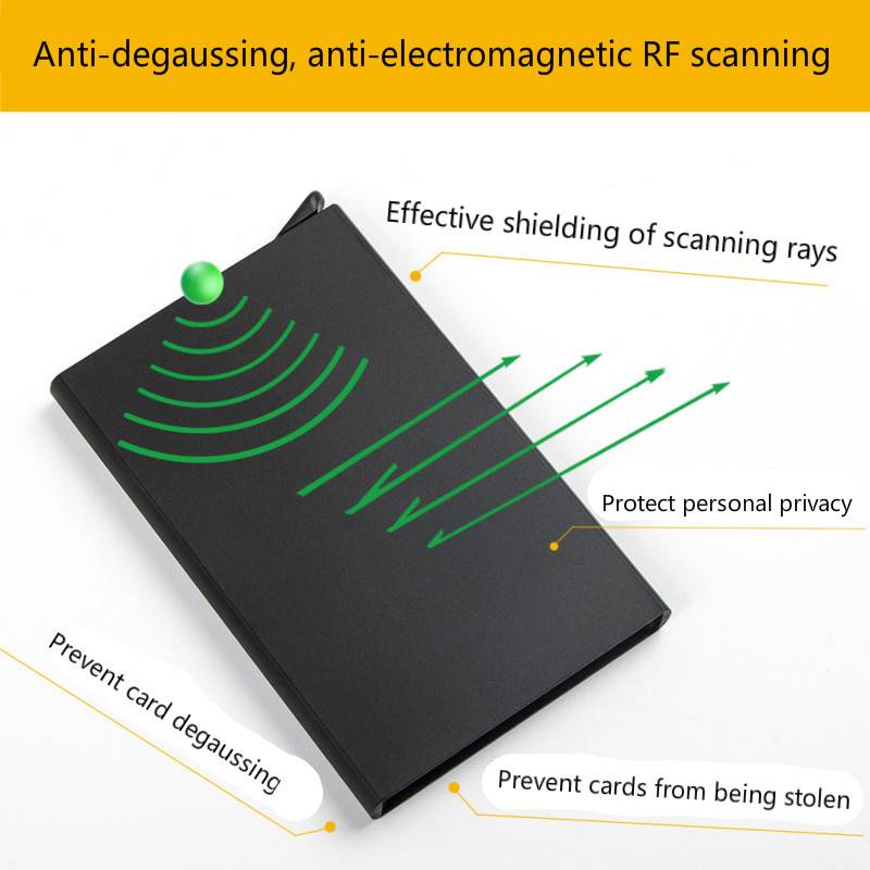Sleek Magnetic-Release Brushed Aluminum Wallet – RFID-Shielded, Effortless One-Hand Open, Ultra-Thin Minimalist Design