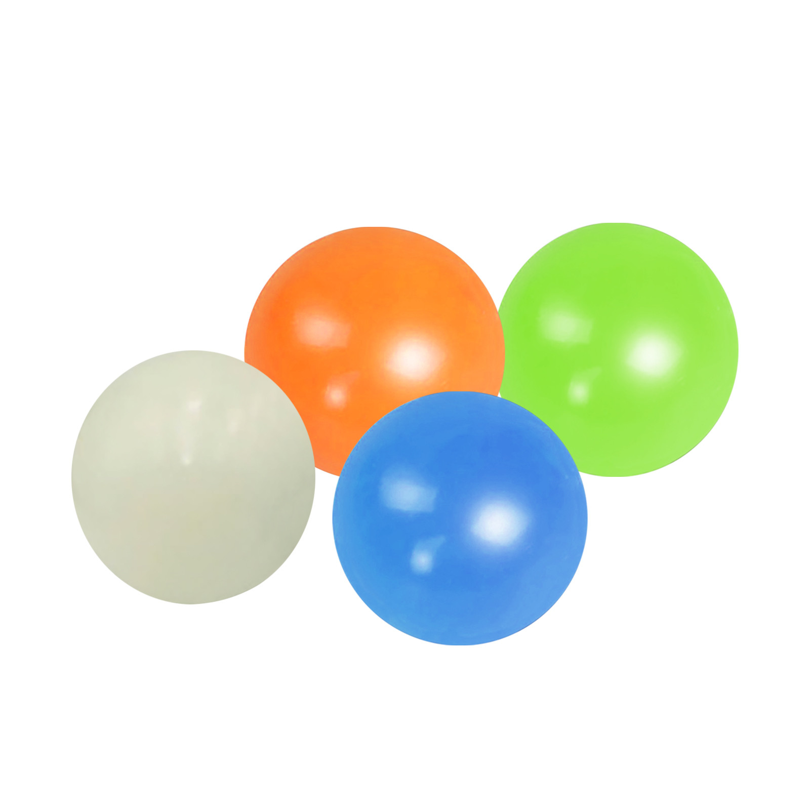 4pc Stick Wall Ball Glowing Globbles Fidget Toy Squash Xmas Sticky Target Ball Stress Ball Decompression Throw Novelty Kids Gift