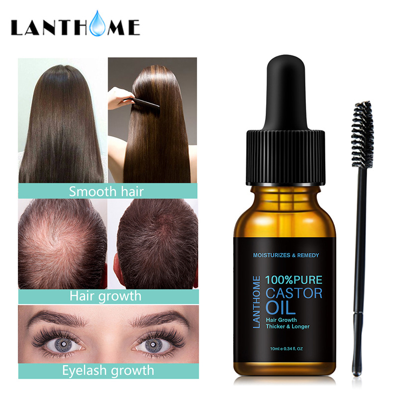 Pure Organic Castor Oil for Hair Growth Treatment Nourish Hair Roots Regrowth Liquid Keratin Conditioner Mens Women Hair Care
