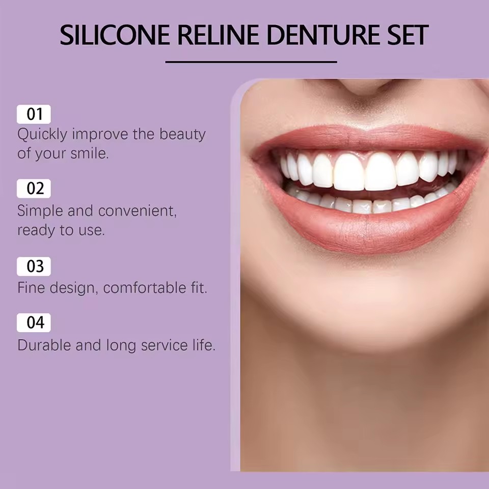 2026 Silicone Denture Silicone Reline Kit Soft Instant Teeth Fake Tooth Oral Hygiene Care Set For Men And Women