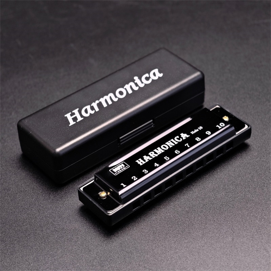 10 Holes Harmonica Mouthpiece Puzzle Musical Instrument Beginner Education Play Gift Copper Core Resin Harmonica
