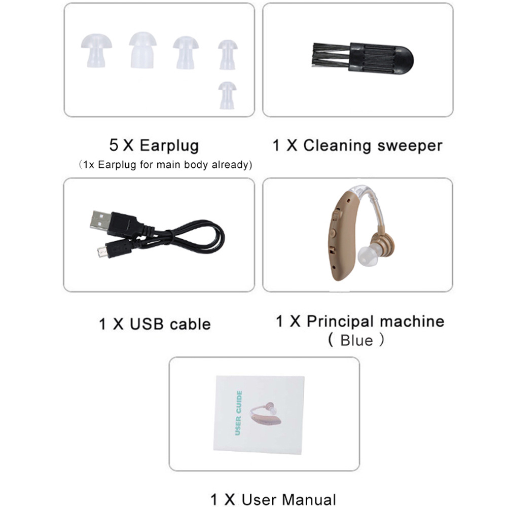 Mini Rechargeable Hearing Aid Digital BTE Hearing Aids Adjustable Tone Sound Amplifier Portable Deaf Elderly digital Hearing Aid
