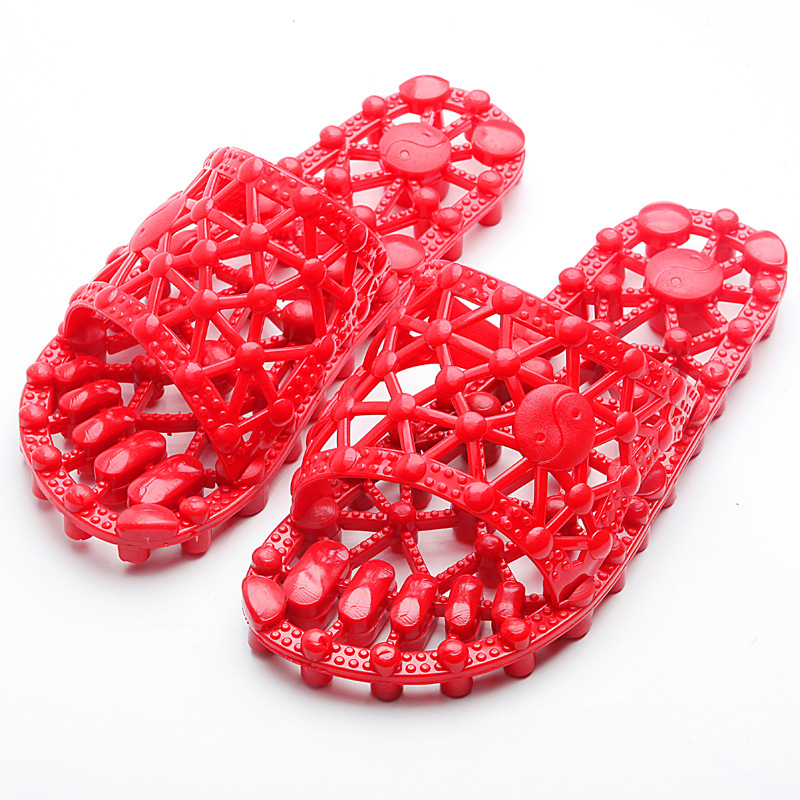 Men's hollow home leaking slippers bath non-slip massage slippers sandals women's summer pedicure massage slippers