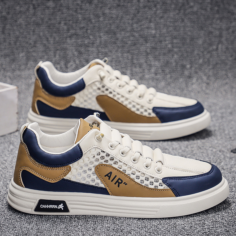 Breathable mesh versatile men's board shoes, new trendy men's shoes, fashionable and lightweight sports and leisure shoes