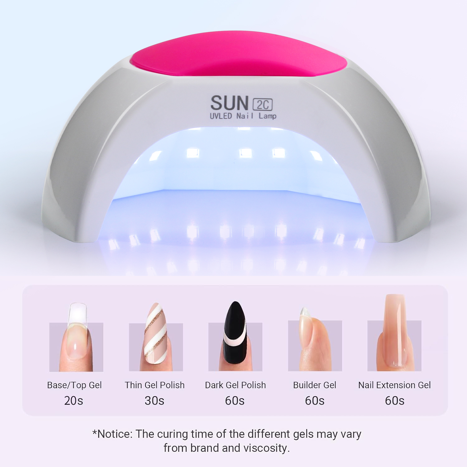Sun2C Nail Lamp 48W Gel Polish Dryer Pedicure Light Manicure Lamp Nail Art Gel Dryer Machine LED UV Nail Lamp Not Black Handed