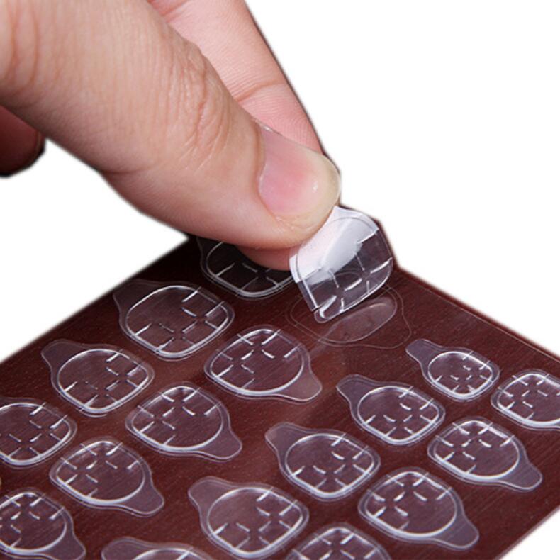 3pcs Transparent Double-sided Tape Glue Stickers Fake Nail Extension Stick Tool Jelly Glue Invisible Nail Stickers