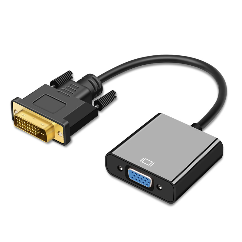 TISHRIC DVI-D DVI To VGA Adapter Video Cable Converter 24+1 25Pin DVI-D To VGA 15Pin Active 1080P For Projector TV PS3 PS4 PC