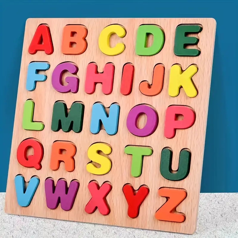 Early Education Scratch Board Alphabet Puzzle Matching Toy, Wooden Educational Toys For Toddlers And Children