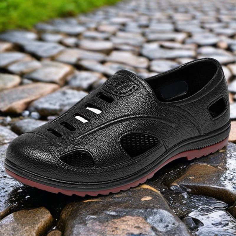 Men Sandals for Cowhide Summer Beach Flats fashion Breathable Outdoor hiking Sandals Beach Rubber Men Trekking Sandals