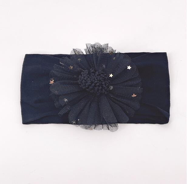 New mesh Star Flower Hair Band baby nylon scarf headdress babyhead
