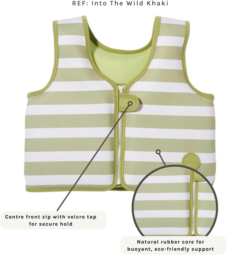 SUNNYLiFE Swim Vest - Constructed with Neoprene Plus a Secure Front Zip and Develop Water Confidence. | Toddler Swim Vest