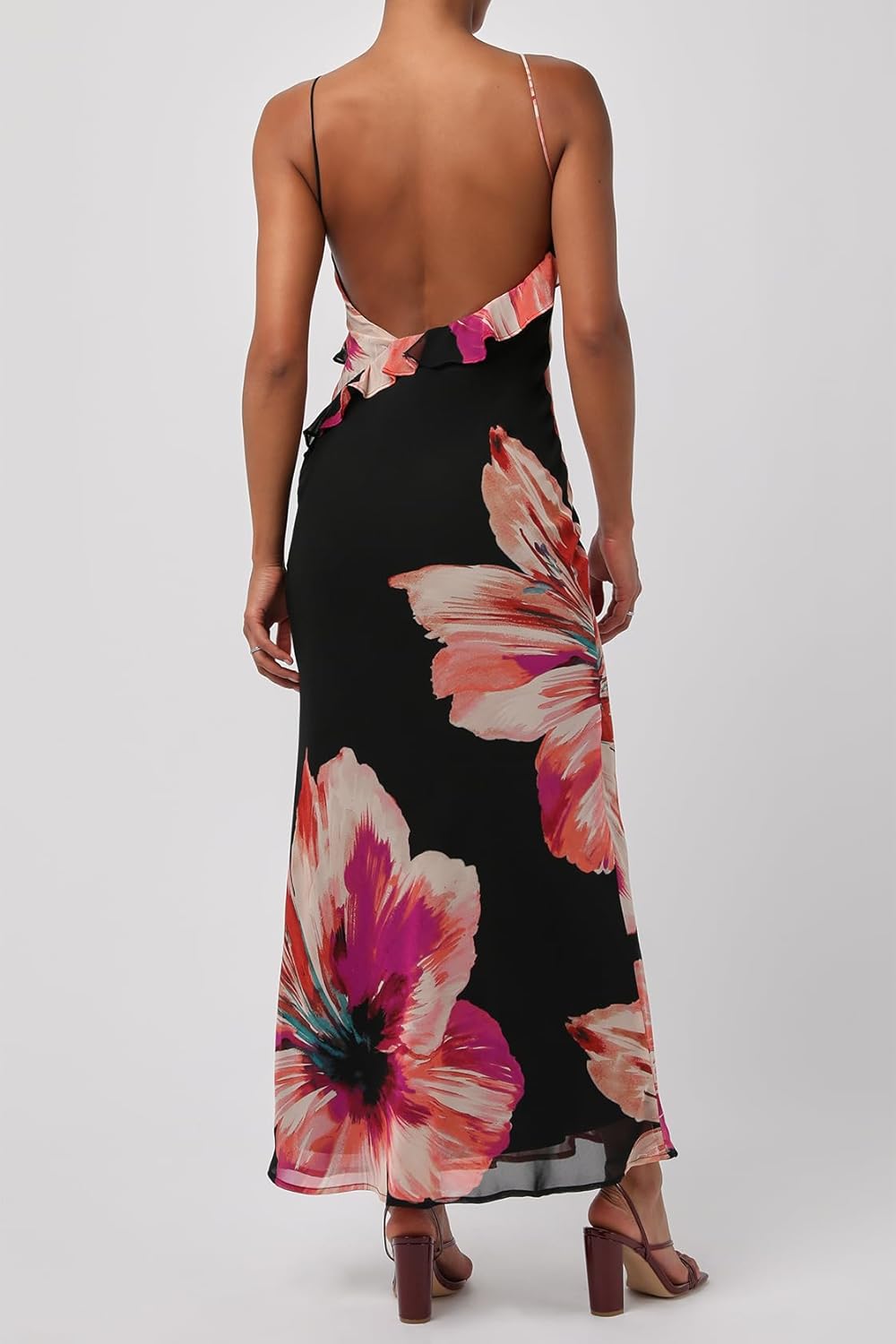 Lulus Women's Sawyer Bold Floral Maxi Dress