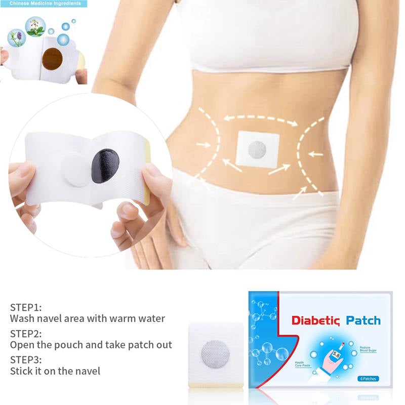 6PCS/PACK Diabetes Patches Blood Sugar Diabetic Plaster Medical Plaster Chinese Herbal Plaster Lower Blood Glucose Treatment