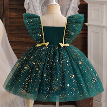 Vintage Girl Party Dress Baby 1st Birthday Baptism Vestido Embroidery Floral Bow Tutu Gown Girls Princess Wedding Evening Dress