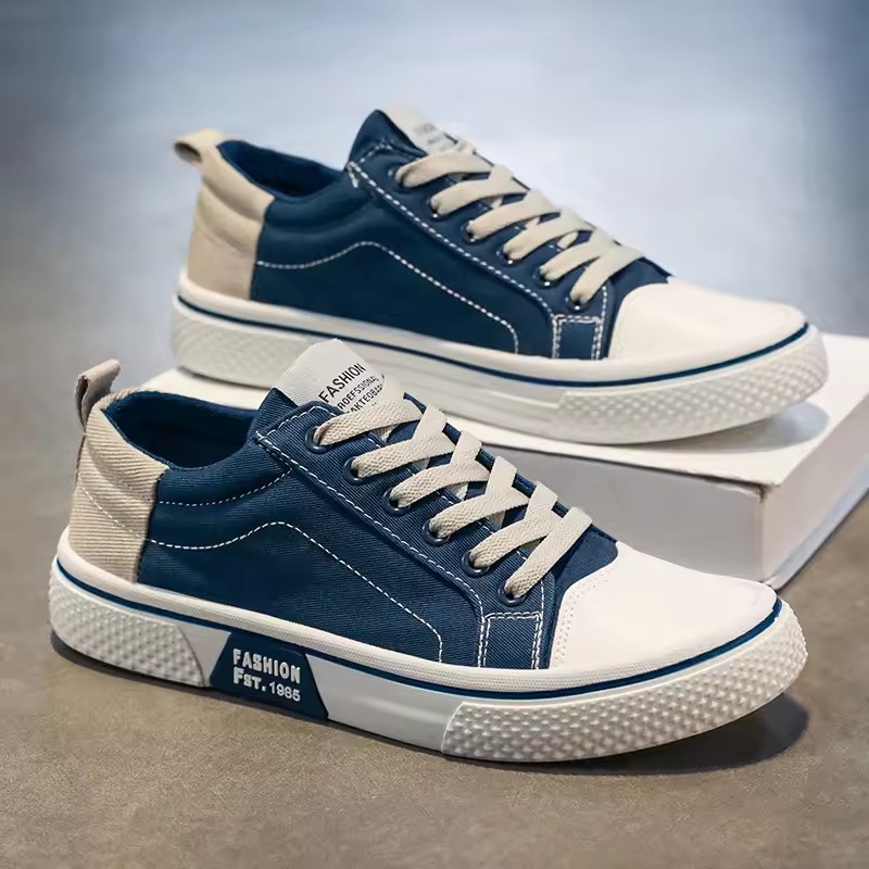 Mens Shoes New Mens Canvas Shoes Comfortable Plus Size 39-44 Skateboarding Shoes Wear Resistant Fashion Men Casual Sneakers