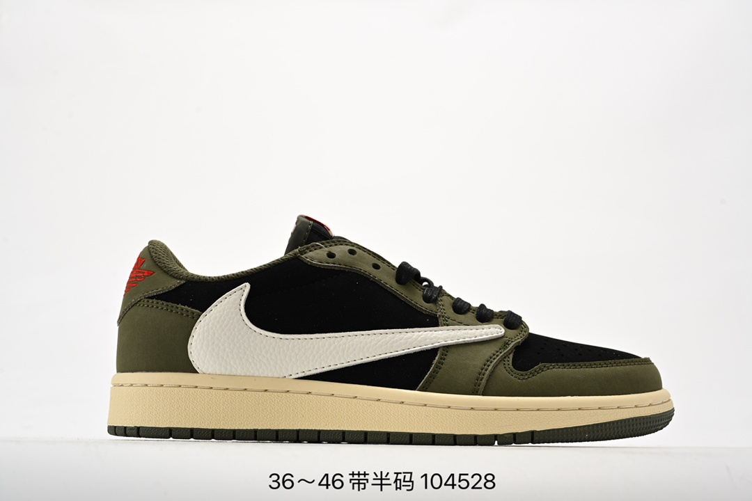 Fragment x Travis Scott x Air Jordan 1 Low retro shock-absorbing running shoes versatile casual sports shoes Size: 36-45