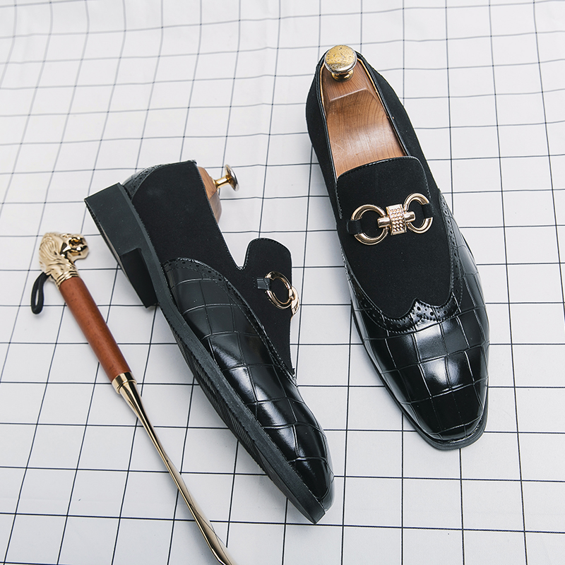 Autumn Green Loafers Men Slip-on Nubuck Leather Luxury Brand Thick Bottom Pointed Toe Fashion Designer Leather Shoes Casual