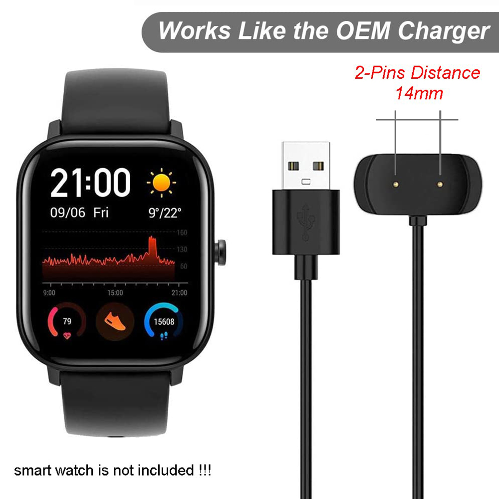 USB Magnetic Portable Power Charger Cable Adapter Charging Dock For Amazfit T-Rex Pro POP GTR 2 E GTS 2E Mini Bip U Smart Watch