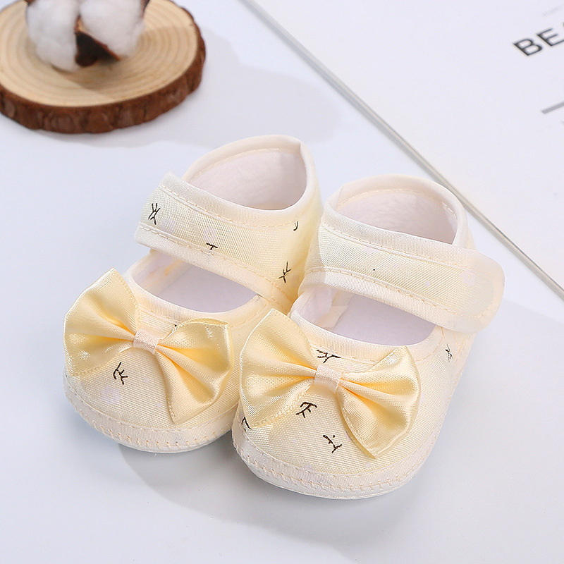 New 0-12months Toddler Shoes Anti-slip Cute Bow Soft Bottom Shoes Comfortable Breathable Princess Shoes Infant Toddler