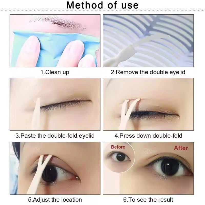 240Pcs Double Fold Eyelid Tape Sticker Lace Nature Clear Beige Stripe Self-adhesive Natural Eye Makeup Make Up with Tool