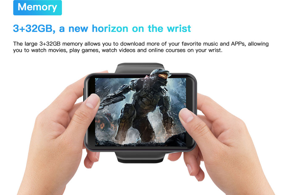 Ticwris Max S 4G Android Smart Watch For Men 2.4" Display Face ID 2000mAh 3GB 32GB 8MP Dual Camera GPS Bluetooth Smartwatch