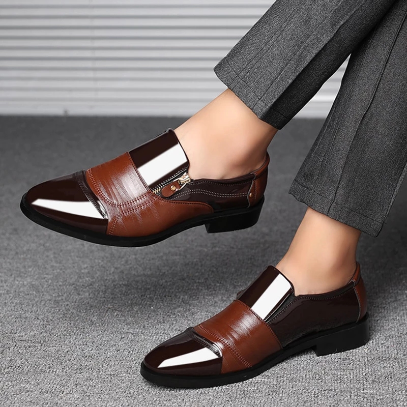 Classic Business Men's Dress Shoes Fashion Elegant Formal Wedding Shoes Men Slip on Office Oxford Shoes for Men Black