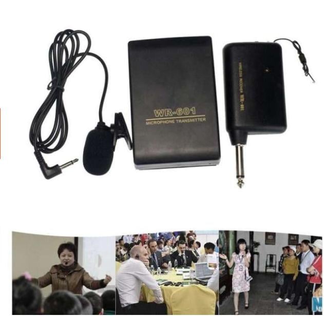 Wireless FM Microphone System with Microphone Conference Mic System Lapel Fit Transmitter Clip For Lectur L5B7