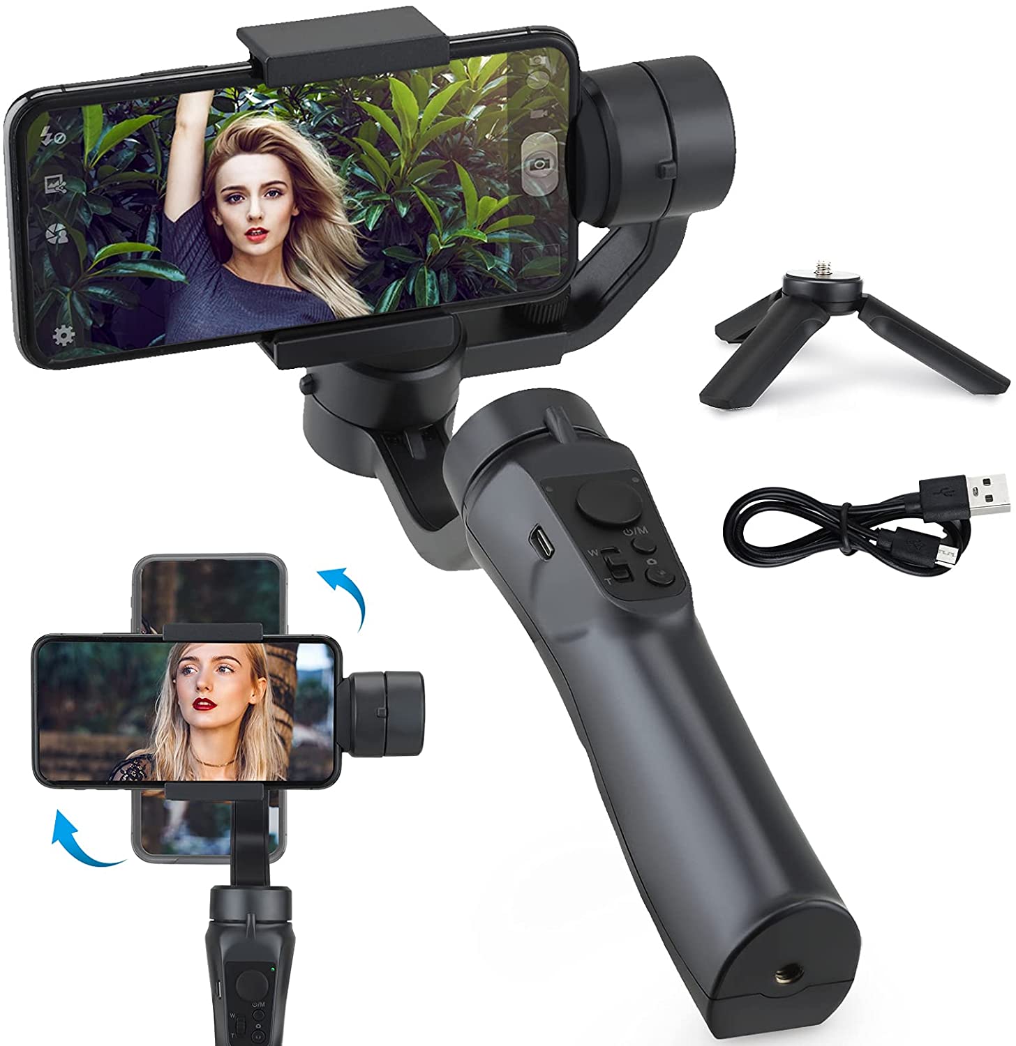 F6 3-Axis gimbal Handheld Stabilizer Cellphone Video Record Smartphone Gimbal For GoPro Action Camera Phone Vlog TikTok Live
