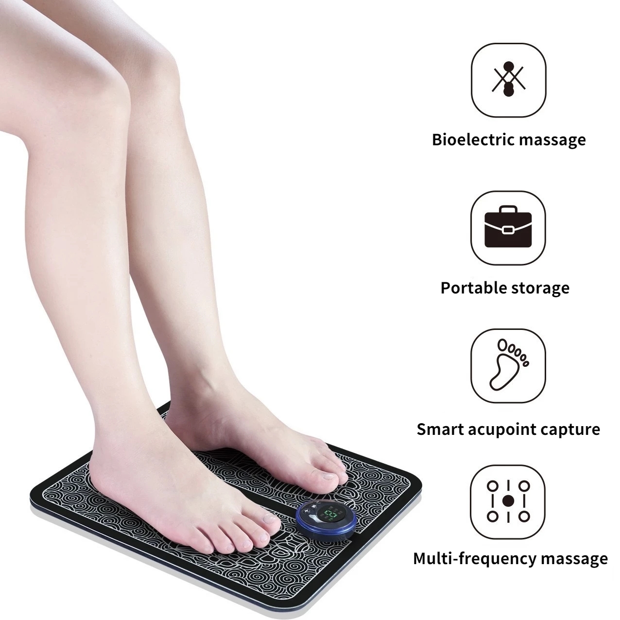 Ems Foot Massager Mat massage des pieds Electric Foot Cushion Blood Circulation Acupunctur Pad Foot Health Care Relaxation Pain
