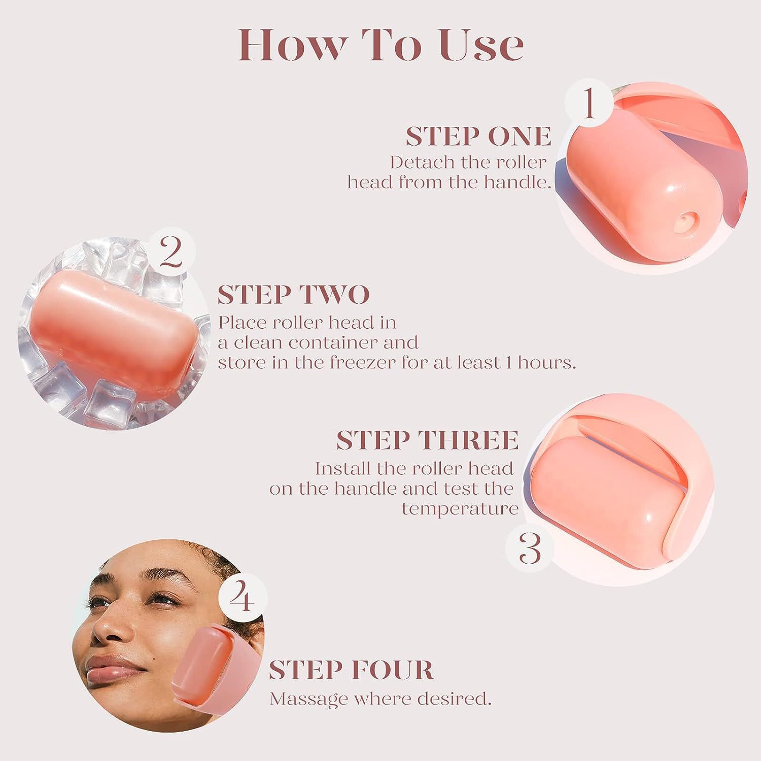1pc ice roller massager facial ice head roller beauty ice compress massage