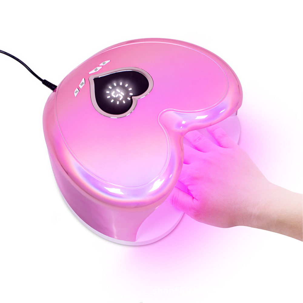 High Power 96W RED Light LED Nail Lamp Heart Shape Gel UV Lamp Manicure Nail Polish Dryer Machine for Fast Drying All Gel Polish