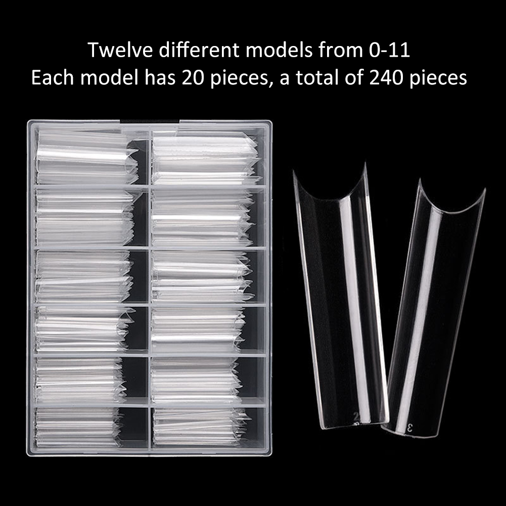 240pcs/Box XXL Full Cover Fake Nail Tips Artificial False Nails Acrylic Extension Tip Manicuring Nail Art Tools