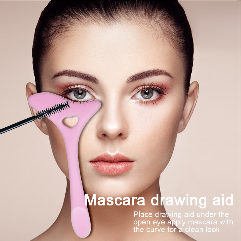 Beauty eyeliner aids eyeliner brush eye black baffle silicone eye makeup aids color random