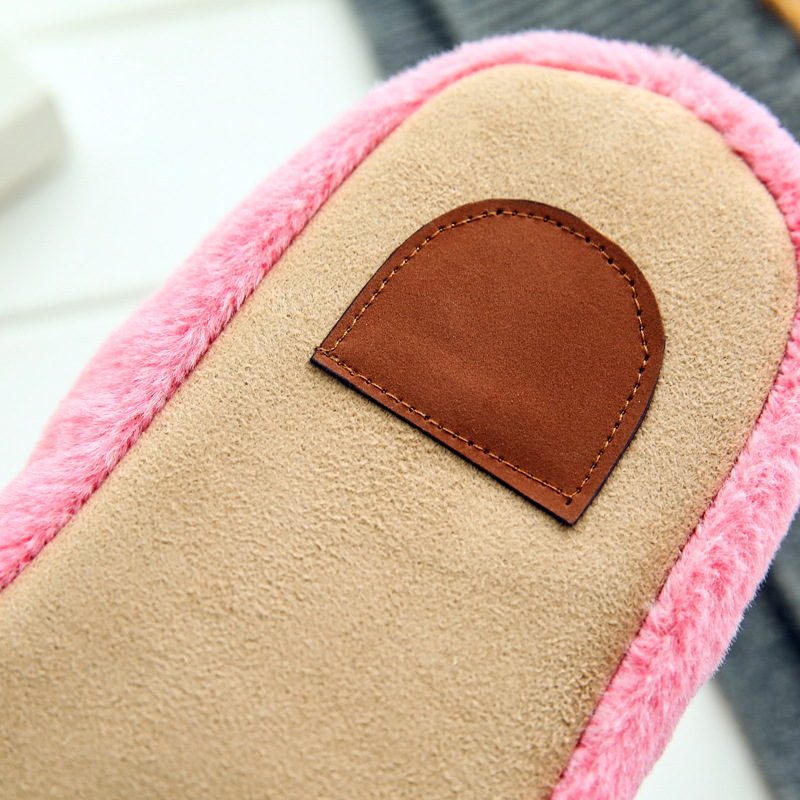 New Jade Rabbit Velvet Japanese Style Slippers Solid Color Suede Anti slip Wooden Floor Silent Soft Bottom Cotton Shoes
