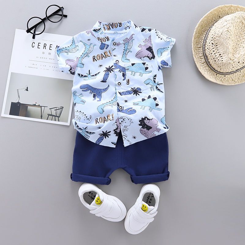 2PCS /set Casual Set Toddler Kids Boys Whale Shirt Tops+Shorts Set Outfits Clothes
