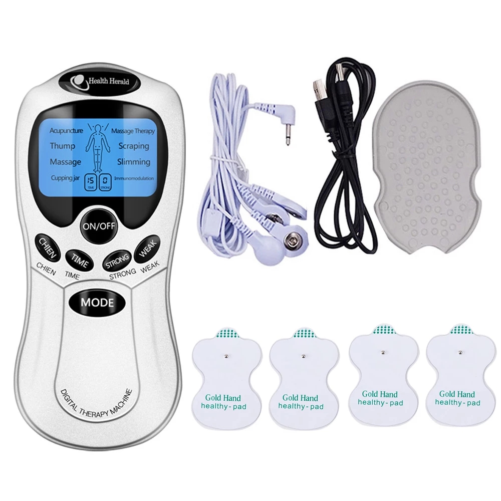 Electric TENS Unit Digital Therapy Machine Electrodes Massage Device EMS Muscle Stimulator Massager for Full Body Health care