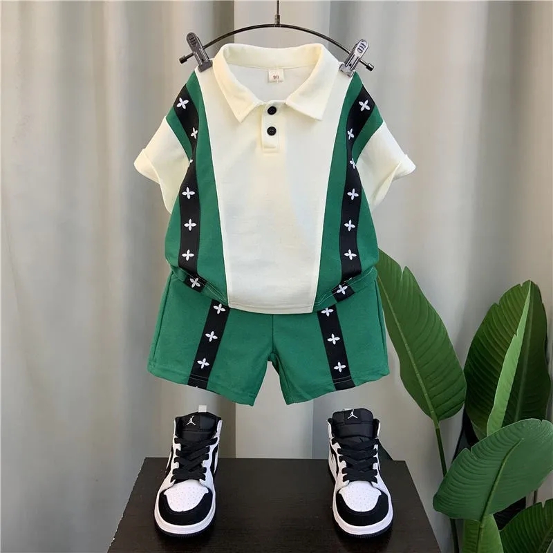 Children Clothing Sets Polo Shirts+shorts School Suits for Kids Boys Girls Tracksuits Summer Toddler Outfits Baby Clothes