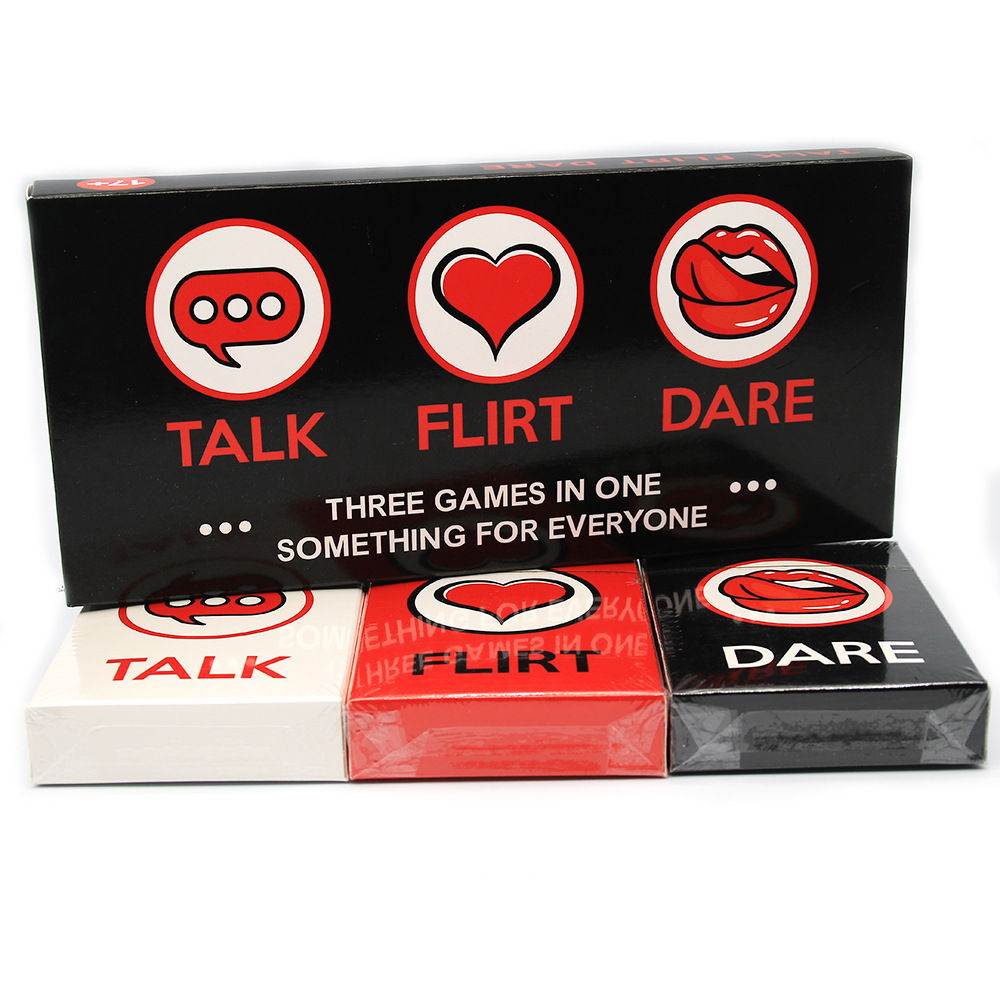 Talk, Flirt or Dare Full English romantic game talk or adventure game cards 3 Games Cards In 1 Couples Valentine's Day Gift