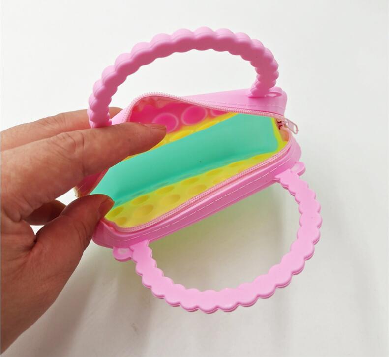 Pop Fidget Toys It Silicone Push Bubble Crossbody Bag Sensory Reliver Stress Autism Adults Kids Handbag Coin Pouch Purse Gifts