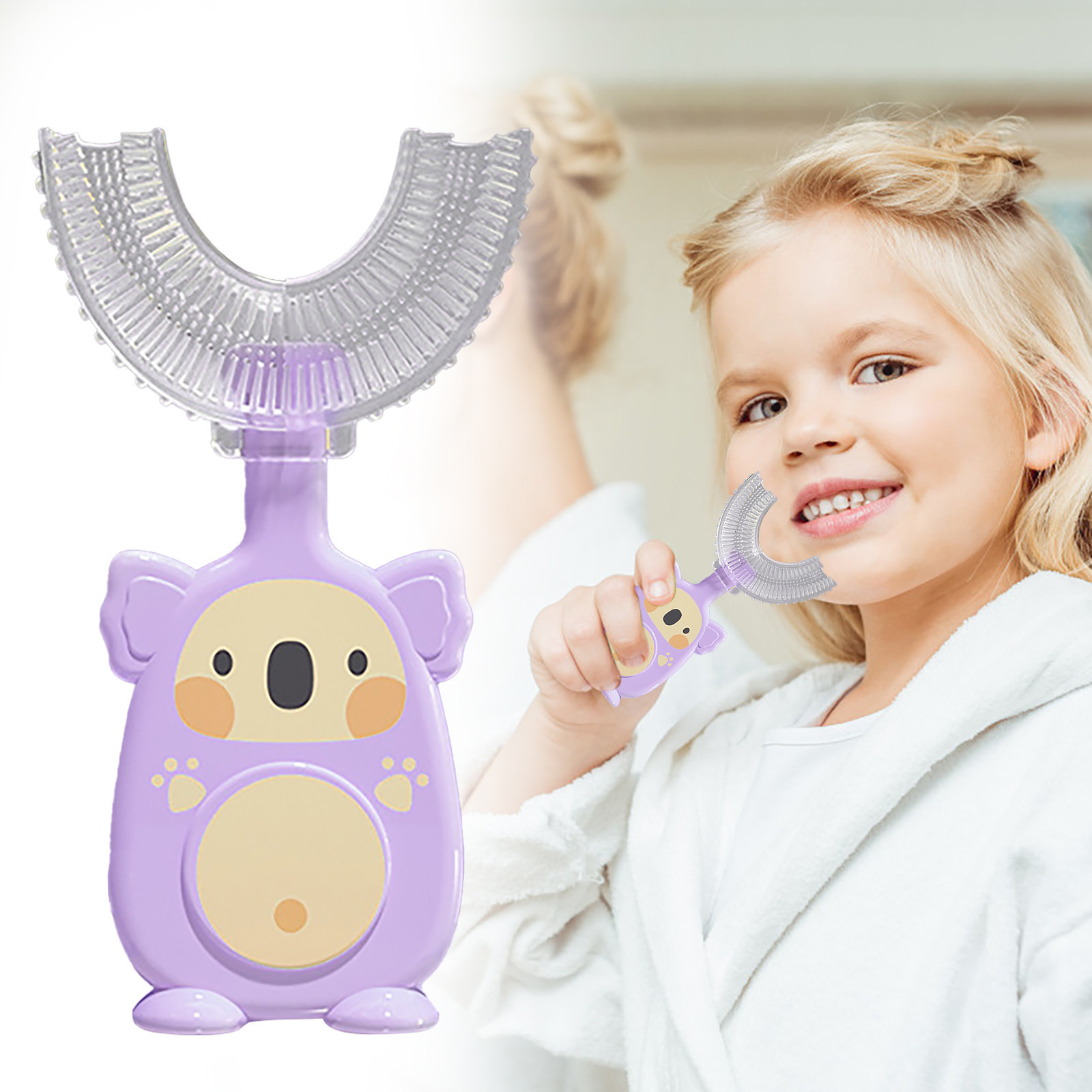 Children Toothbrush for Baby 360 Degrees U Shaped Silicone Tooth Brush Cartoon Baby Kids Dental Oral Care Training Toothbrushes