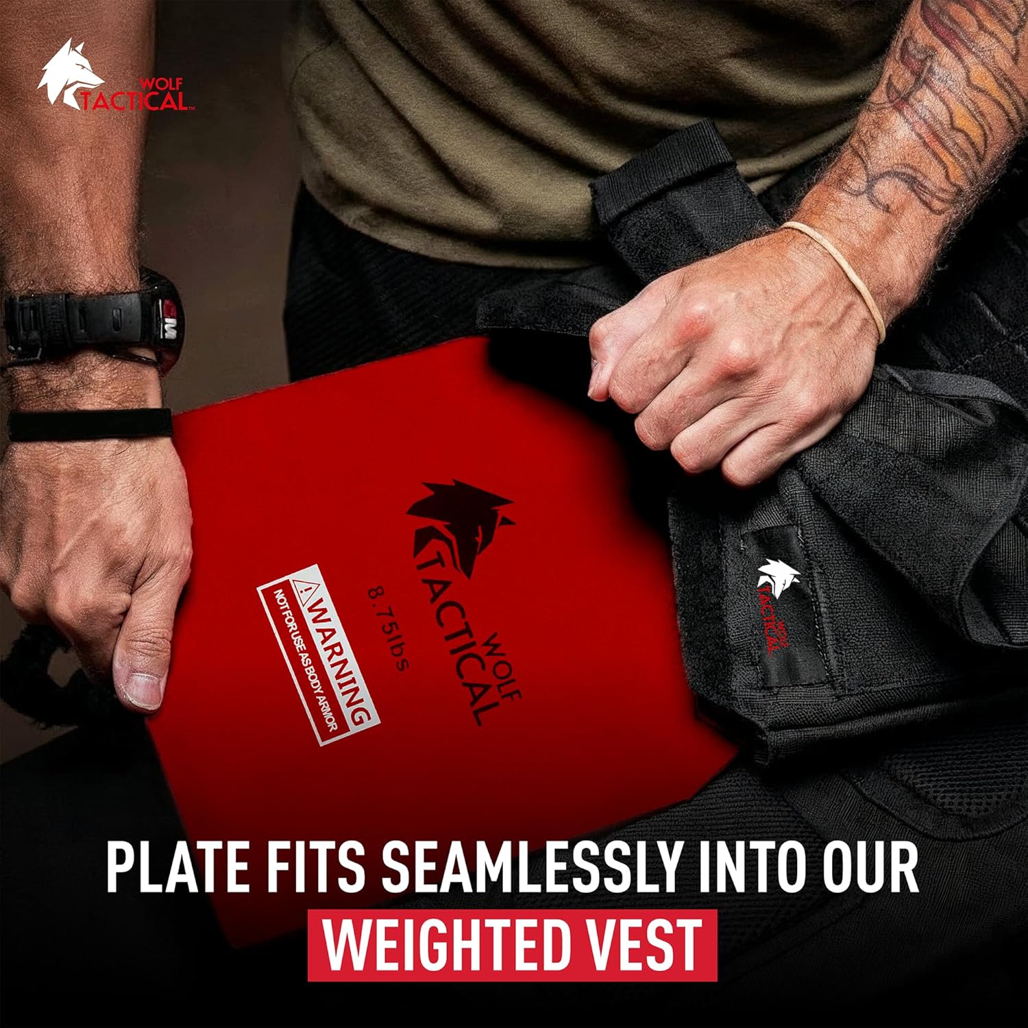 WOLF TACTICAL Weight Vest Plates - 5.75/8.75/14.5/19.75LB Pairs - WODs, Strength Training, Running, Heavy Workouts