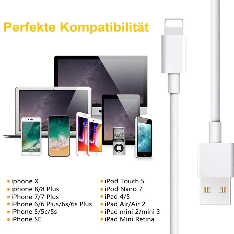 1mOriginal USB Data Sync Charger Cable for iPhone 5 5S SE 6 6S 7 8 Plus X XS Max XR Fast Charging Mobile Phone USB Cables